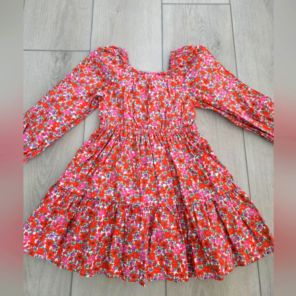 NEW Crewcuts Red & White Smocked Sundress Bishop Sleeves Size 6 Liberty Print